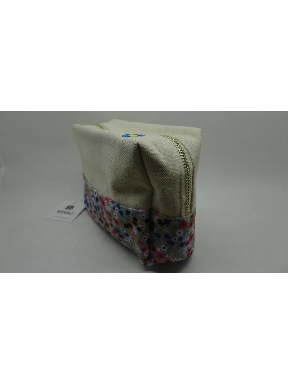 Bienali Small Canvas Cosmetic makeup Pouch Storage Bag Daisy Floral NEW